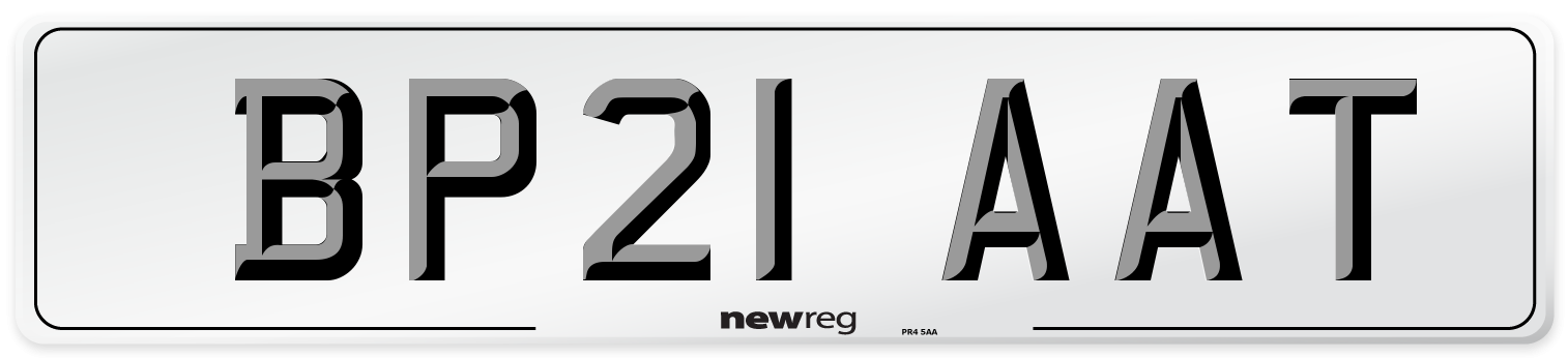 BP21 AAT Number Plate from New Reg